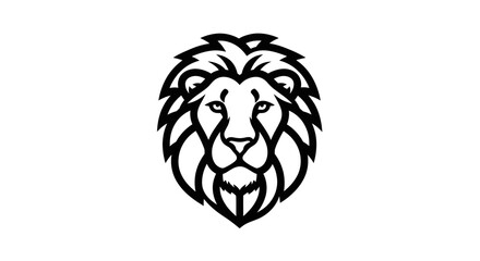 Fototapeta premium Black Lion Head Illustration Graphic Design.