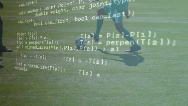 Animation of data processing over football players