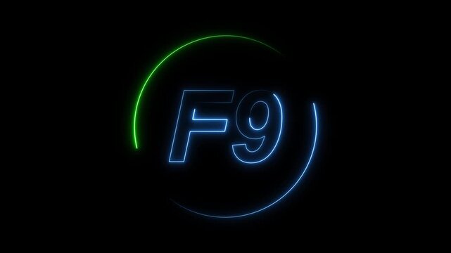 Glowing neon letter symbol with curved arc animation on black background. Glowing neon letter futuristic technology concept. Glowing neon letter digital logo style symbol visual.