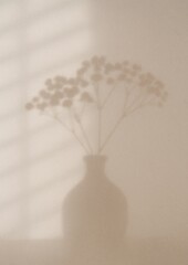 Naklejka premium Minimalist floral shadow elegance