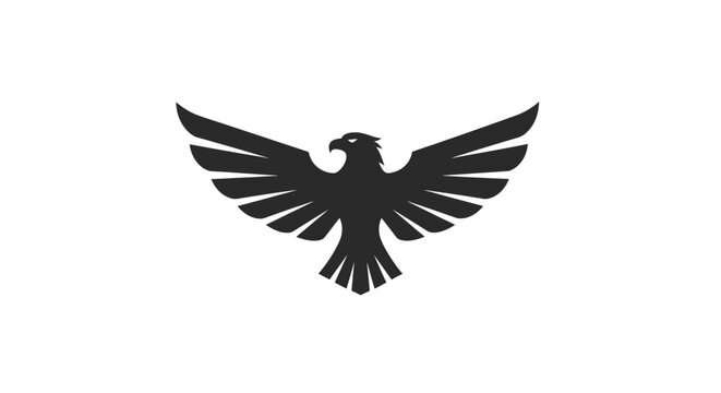 Black silhouette of an eagle flying.