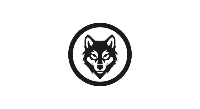 Black Wolf Head Logo Design Element.