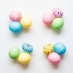 Obraz premium Colorful easter eggs arranged in four groups