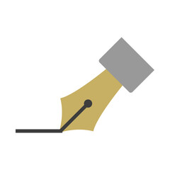 万年筆ペン先アイコン 線を書くニブのシンプル筆記イラスト 文房具やデザイン制作を表すベクター素材 / Fountain pen nib writing line icon simple stationery vector illustration © 如月愛歌/Aika Kisaragi