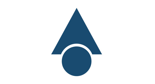 Blue Triangle and Circle Logo Symbol.