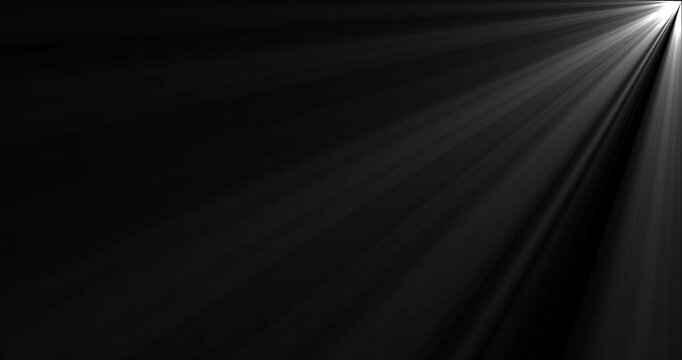 Abstract light rays burst animation. Shine or sun effect on a black screen. A mesmerizing display of light rays emanating from a central point evoking a sense of wonder and celestial beauty
