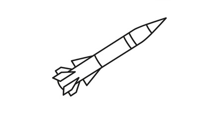 Simple Black and White Rocket.