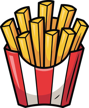 Cute cartoon a illustrator vector french fries