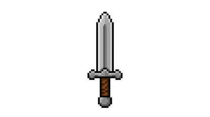 Pixel Art Sword Icon Medieval Weapon Graphic.