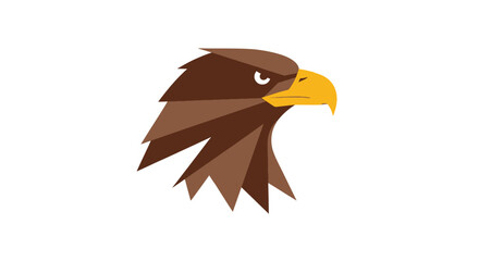 Fototapeta premium Brown Eagle Bird Head Illustration.