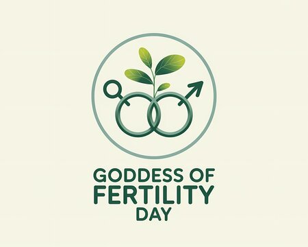 Goddess of Fertility Day Modern Green Fertility Symbol Illustration.