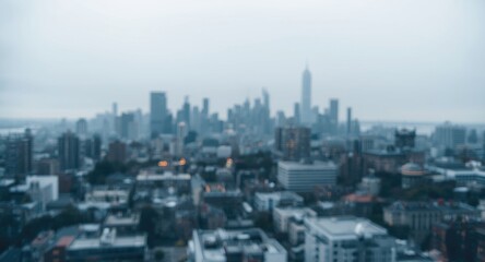 Fototapeta premium Faint city skyline blending into an abstract urban slide background