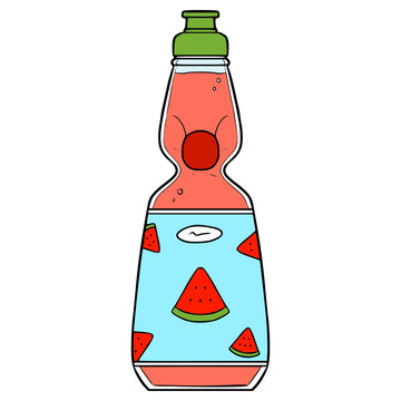 watermelon ramune illustration hand drawn isolated vector