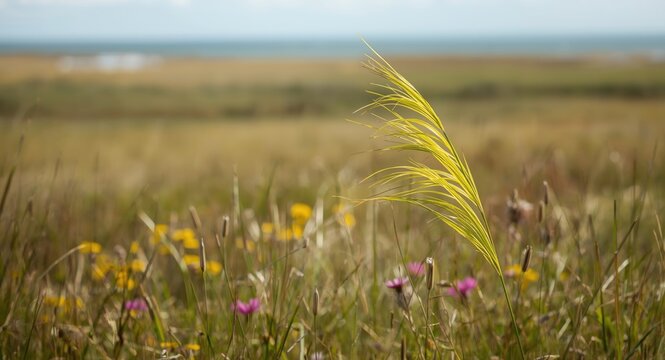 Spartina plant found in natural salt marsh grasslands