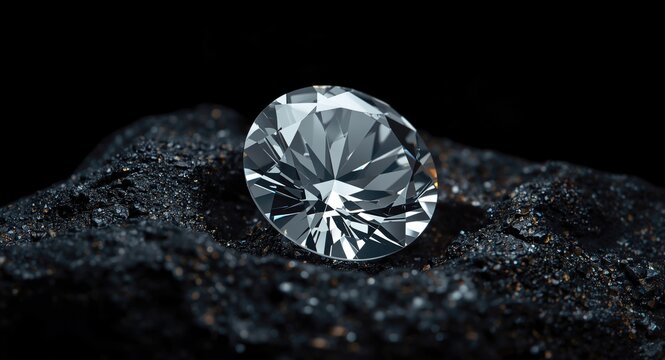 Diamond gemstone naturally formed within kimberlite stone