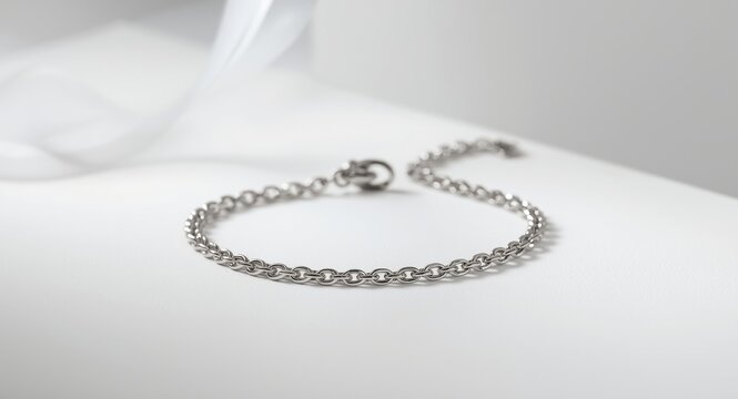 Trendy ankle bracelet crafted from shiny silver chain