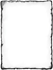 A vintage aged paper texture border frame with distressed edges and rough corners viewed from directly above