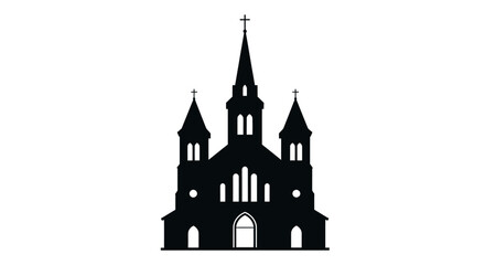 Obraz premium Church silhouette graphic religious symbol vector illustration architecture design