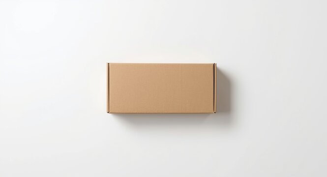 Brown elongated rectangular box shown on a smooth white background