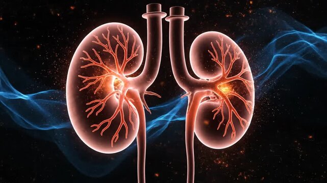 Human Kidneys Anatomy Abstract.