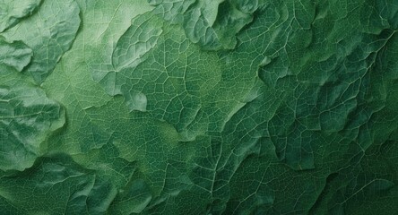 Fototapeta premium A natural textured leaf background with ample copy space and soft daylight highlights
