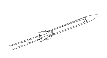 Simple Line Drawing of Rocket.