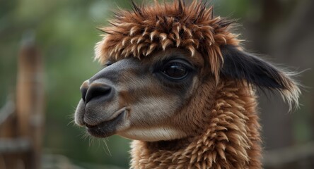 Fototapeta premium Exotic llama with captivating presence