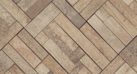 Obraz premium Diagonal patterned floor tiles with textured surfaces and ample copy space for design