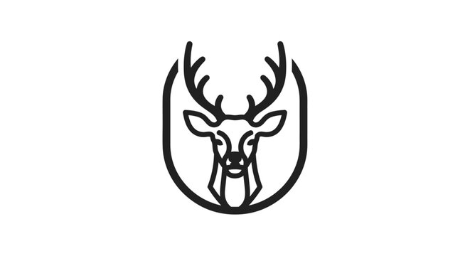 Deer Head Logo Illustration Design Element.