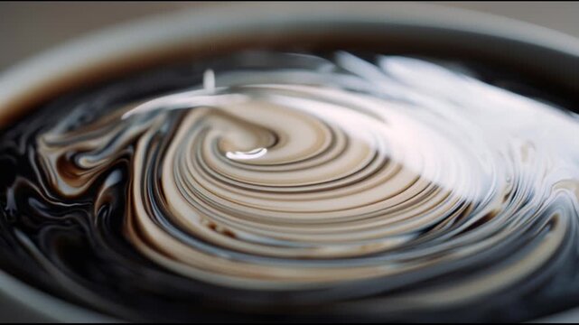 Coffee Cream Swirl Macro Close Up