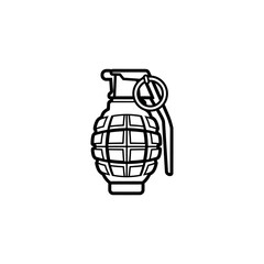 Simple Black and White Grenade Illustration.