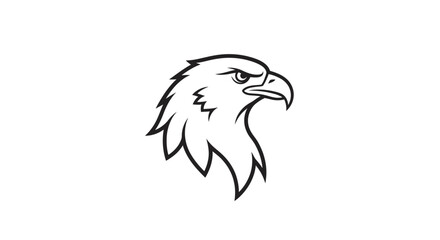 Fototapeta premium Eagle Head Illustration Closeup Profile View.