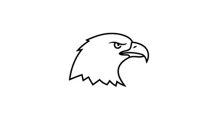 Obraz premium Eagle Head Illustration Simple Line Art.