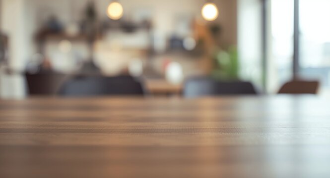 Blurry interior setting showcasing a closeup tabletop