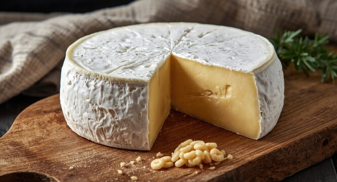 Artisan French alpine hard cheese Tomme made with cow milk