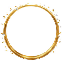 Obraz premium Luxury Gold Circular Frame with Confetti Celebration Decoration