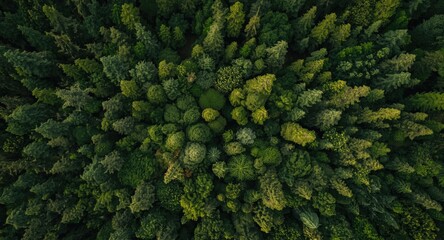 Breathtaking Bird Eye Perspective of Dense Forest Promoting Earth Protection