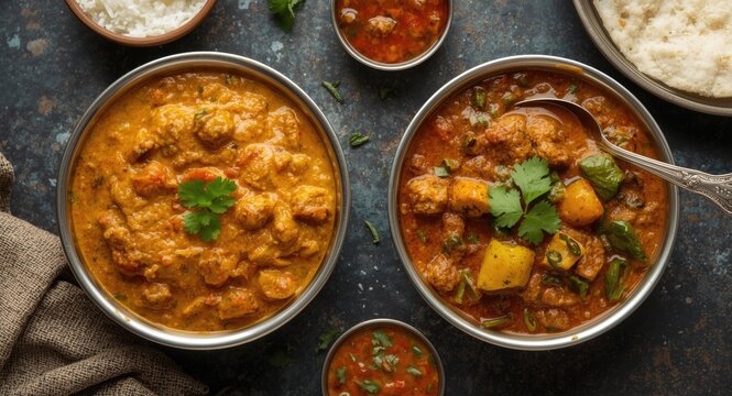 Authentic Indian culinary delights including flavorful korma and frontier style sabzi