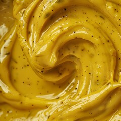 Fototapeta premium A yellow sauce with a lot of spices in it. The sauce is thick and has a lot of texture