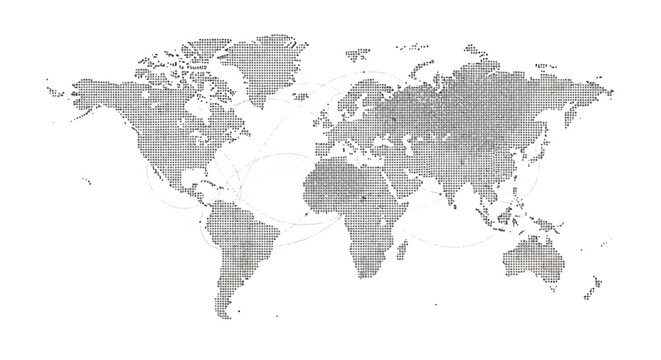 World map illustration showing continents and oceans from a global viewpoint