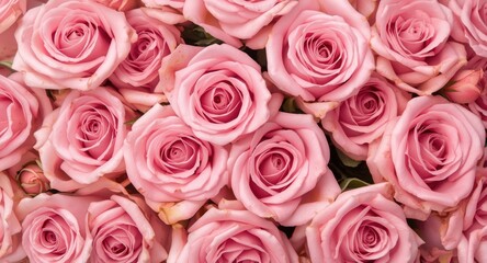 Naklejka premium Elegant Bonica pink rose display ideal for romantic and family celebration card backgrounds