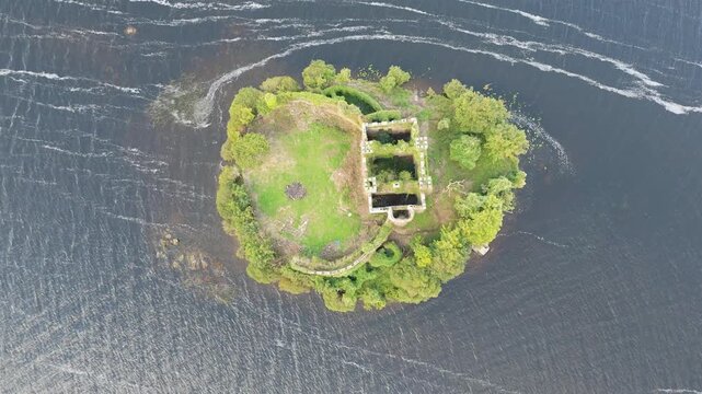 Aerial view of Mc Dermott Castle, County.Roscommon - Ireland