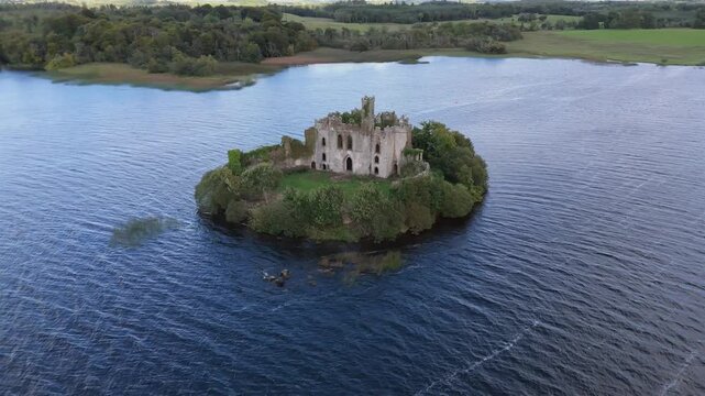 Aerial view of Mc Dermott Castle, County.Roscommon - Ireland