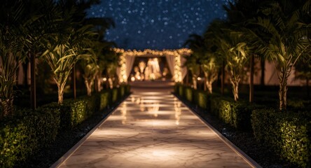 Fototapeta premium VIP-exclusive illuminated glowing path at event