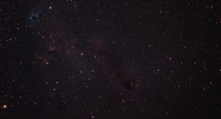 Fototapeta premium Distinct open star clusters NGC 884 and NGC 869 forming Double Cluster with copy space