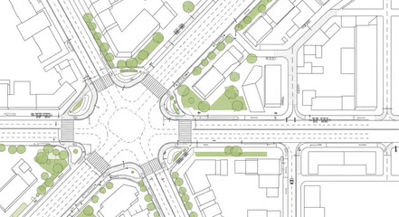 Obraz premium Urban Planning Architectural Blueprint Design.