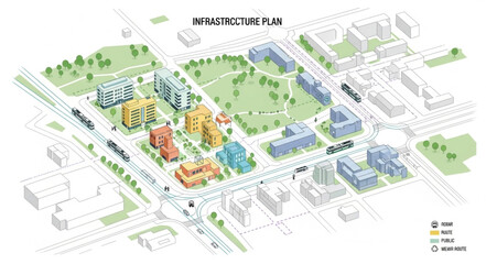 Urban Planning Map Design Concept. © Box