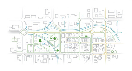 Fototapeta premium Urban Map Blueprint City Planning.