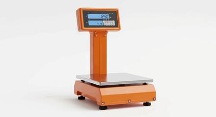 Obraz premium Digital Orange Floor Scale Machine.
