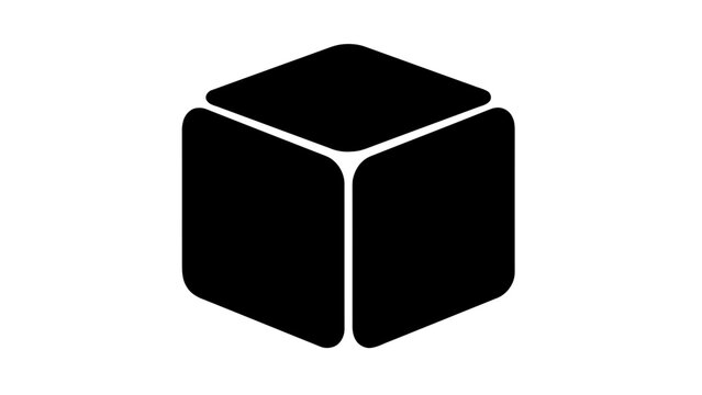 Vector illustration&nbsp;of black cube icon on on a transparent background